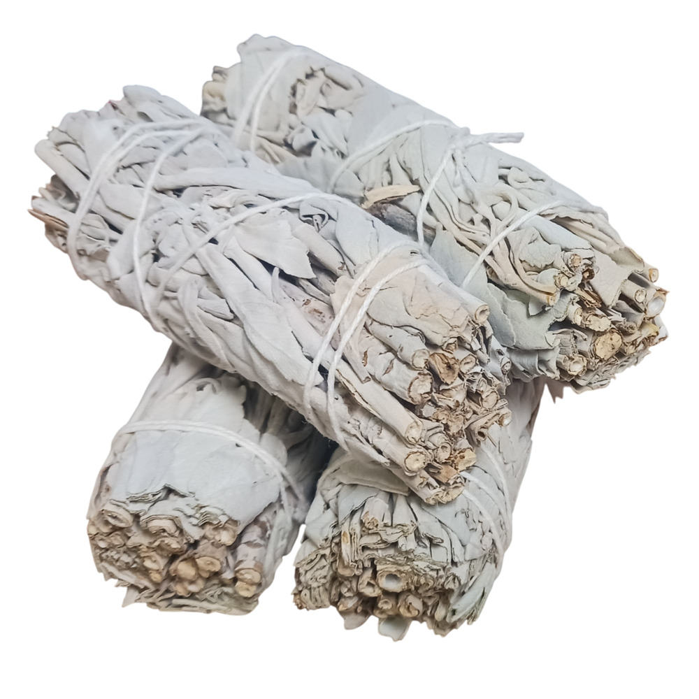 4-Pack White Sage Smudge Sticks Incense 4 inch Bundle All Natural